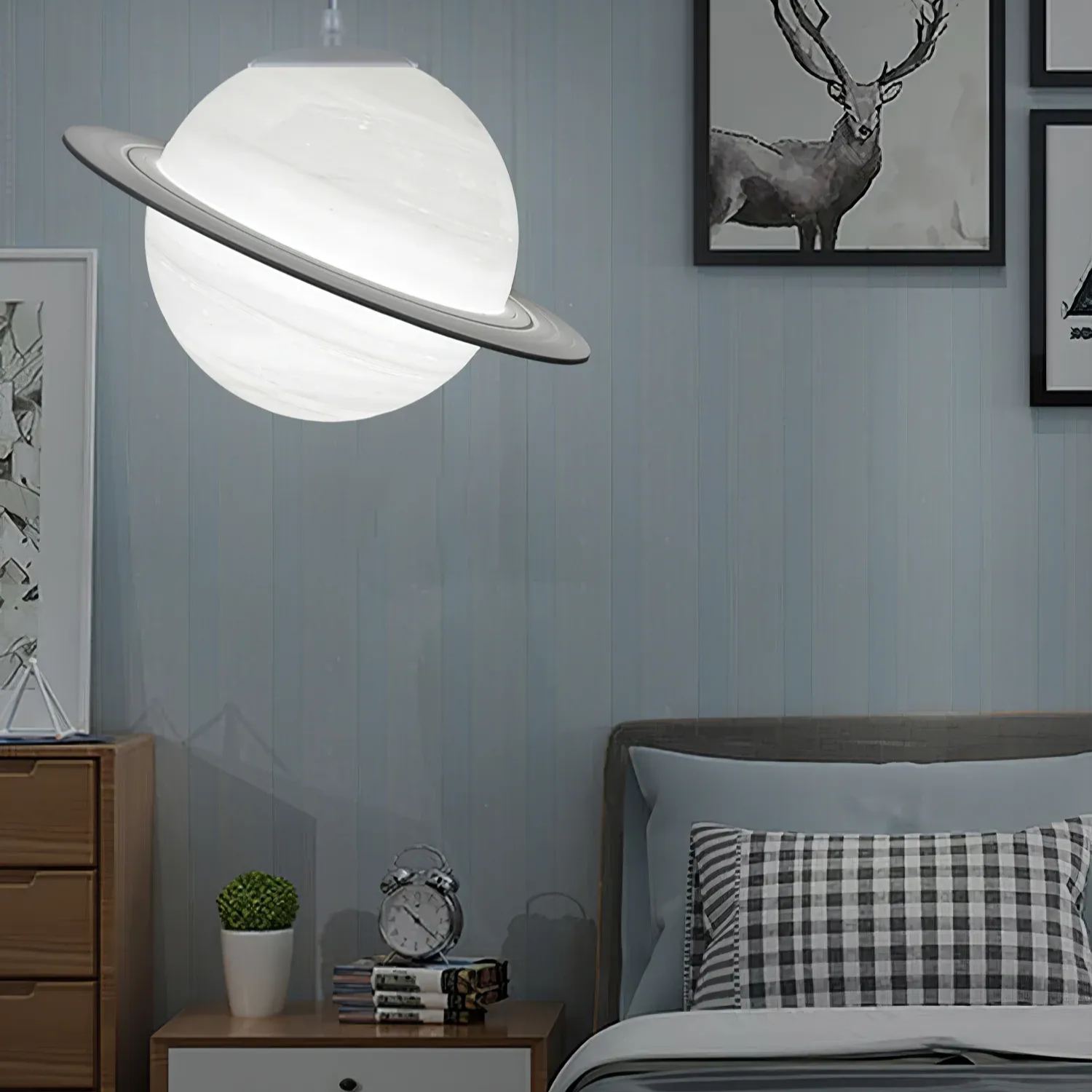 Hailie Modern Jupiter Round Pendant Light Shades Bedroom