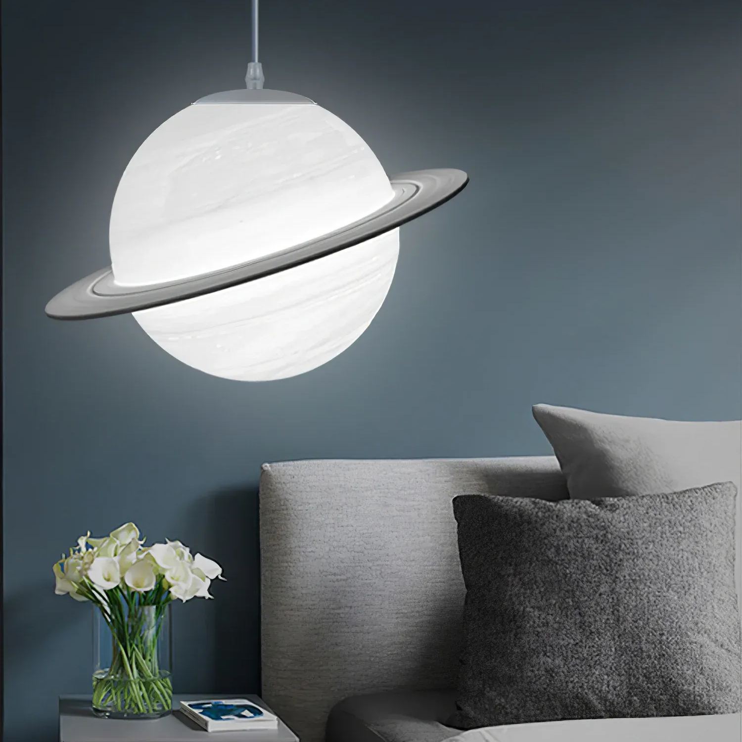 Hailie Modern Jupiter Round Pendant Light Shades Bedroom