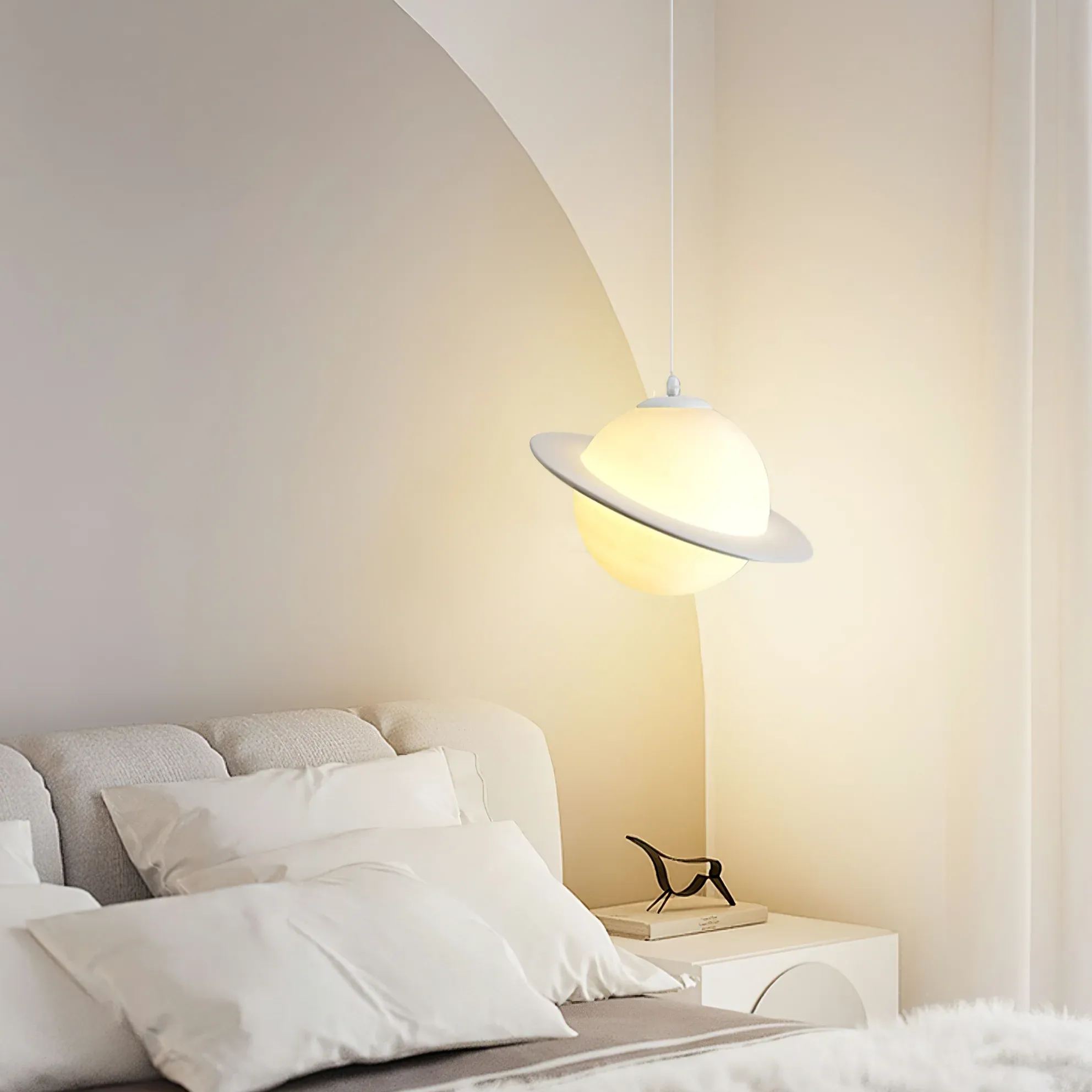 Hailie Modern Jupiter Round Pendant Light Shades Bedroom