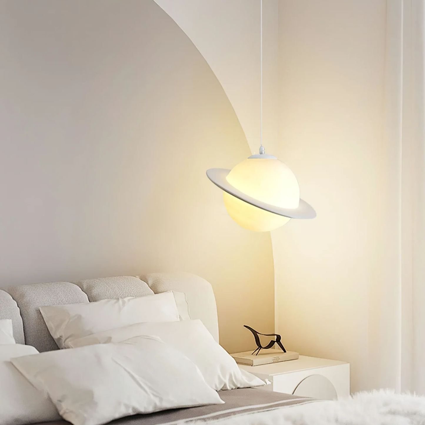 Hailie Modern Jupiter Round Pendant Light Shades Bedroom