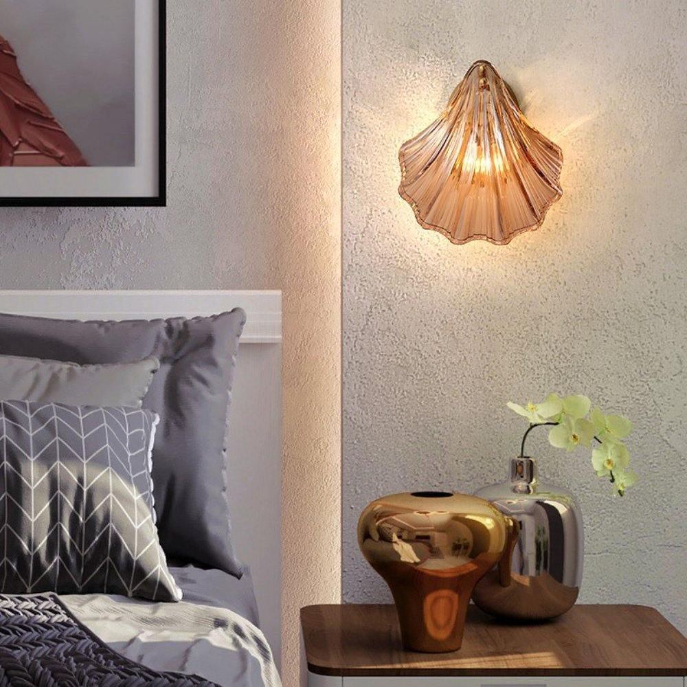 Orr Modern Unusual Shell Glass Wall Light Bedroom Living Room