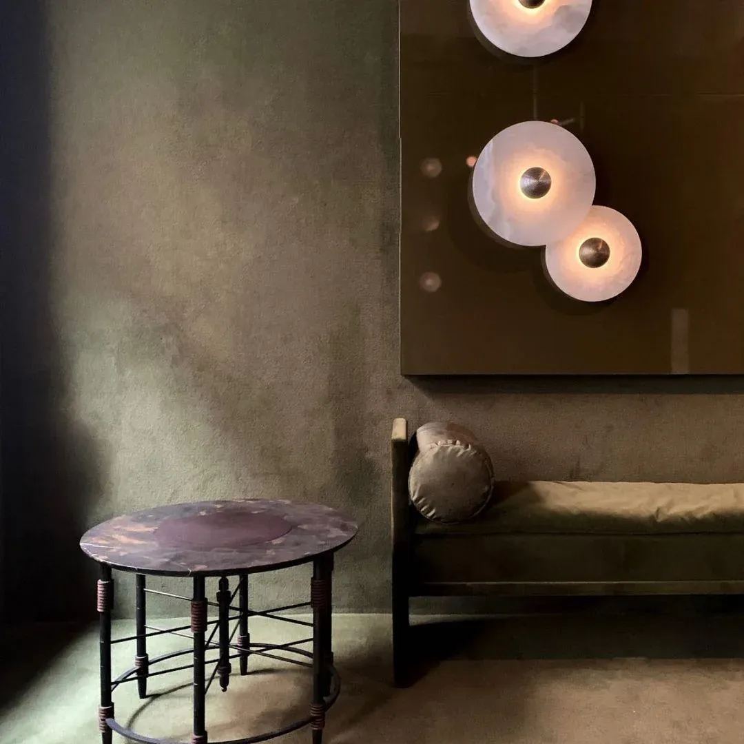 Jade Modern Metal Alabaster Wall Lamp Dining Room Bedroom