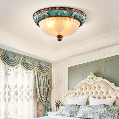 Alessio Vintage Classical Round Glass Ceiling Light Shades Bedroom