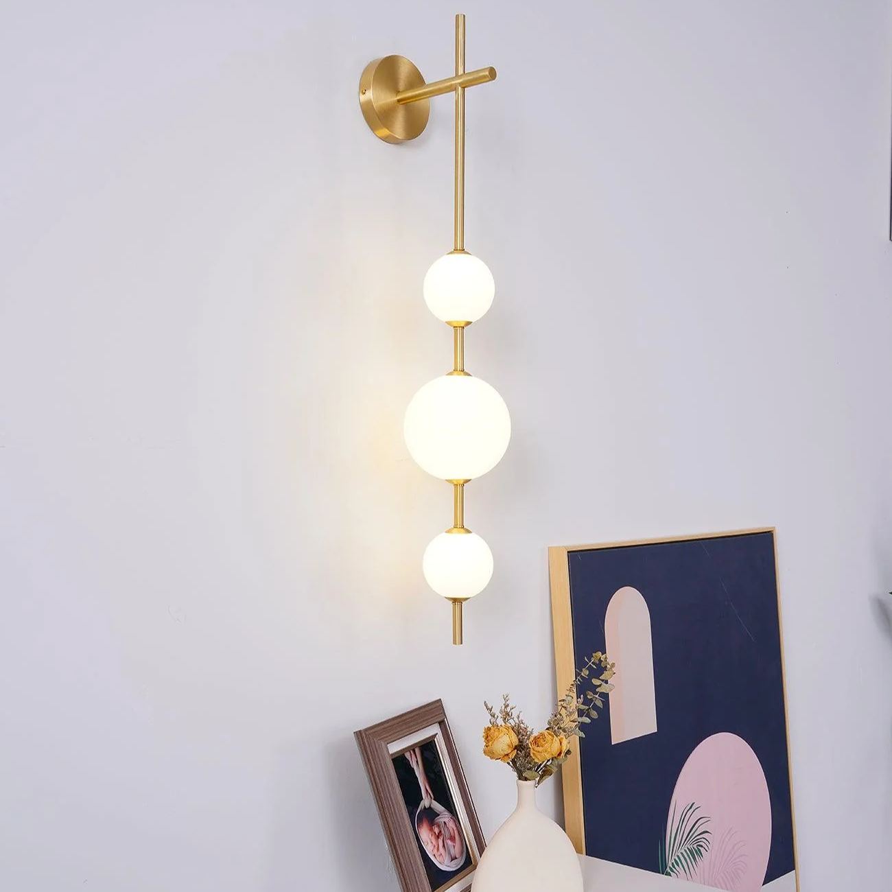 Edge Minimalism Metal Glass Plastic Wall Lamp Bedroom Living Room