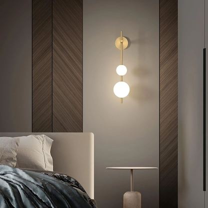 Edge Minimalism Metal Glass Plastic Wall Lamp Bedroom Living Room