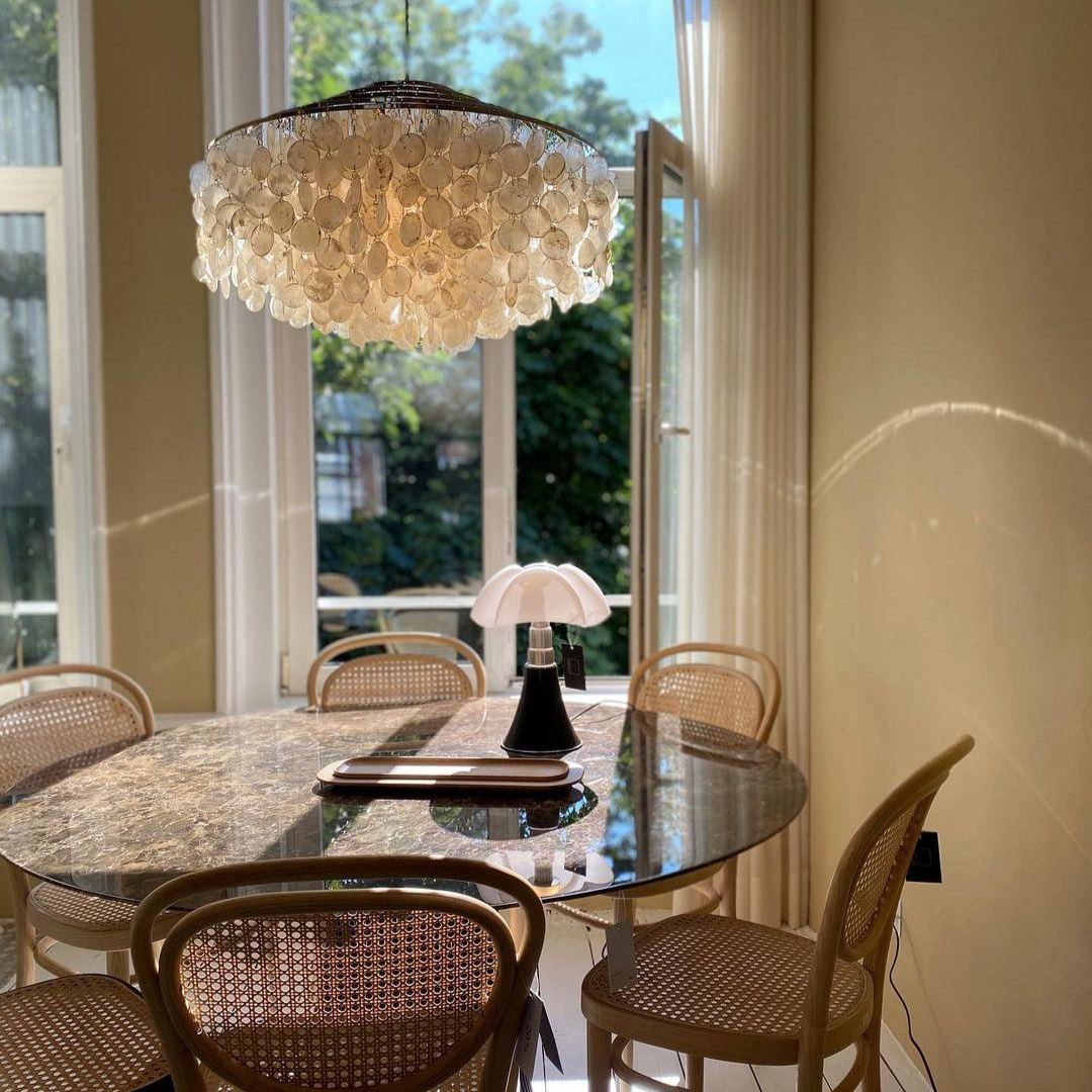 Marilyn Natural Metal Shell Chrome Pendant Light Bedroom Living Room
