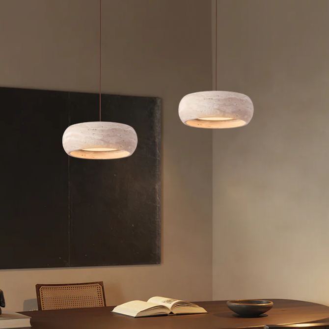 Ozawa Modern Round Cement Pendant Light Shades Bedroom Dining Room