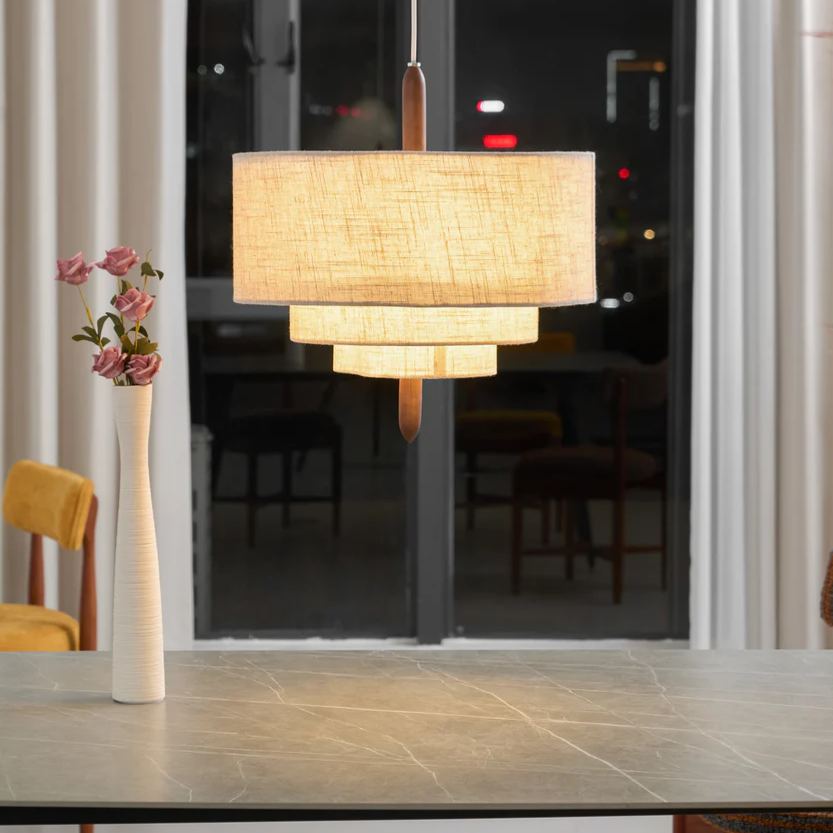 Renée Modern Kiezelsteen Stof Hanglampen Slaapkamer Eetkamer