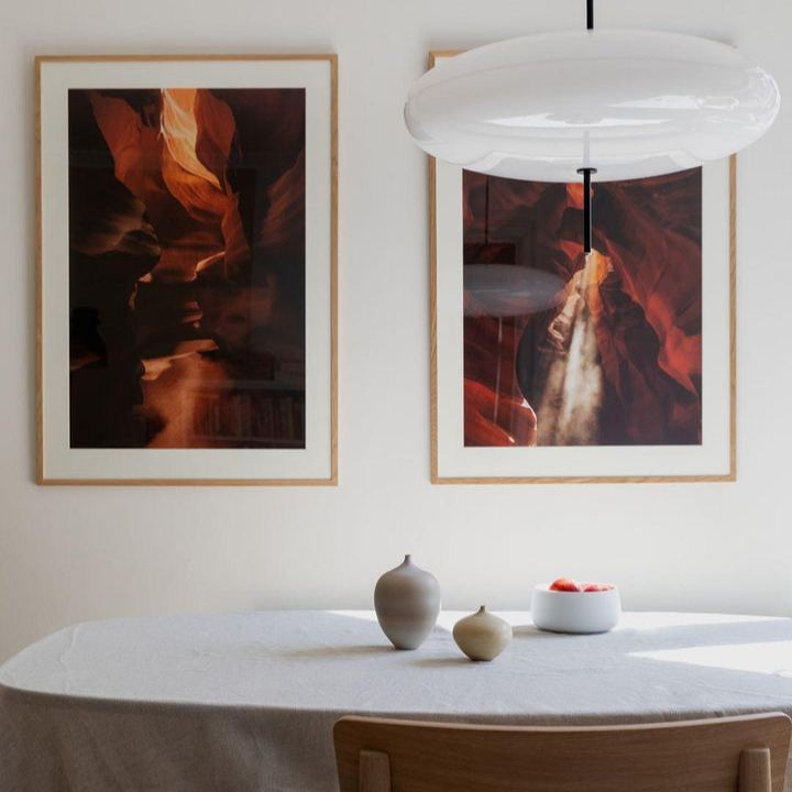Leilani Vintage Ovaal LED Hanglampen Wit/Zwart Metaal/Acryl Slaapkamer
