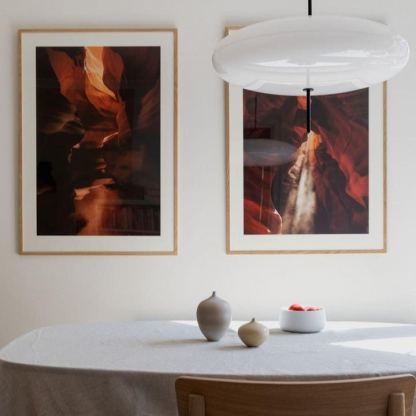 Leilani Vintage Ovaal LED Hanglampen Wit/Zwart Metaal/Acryl Slaapkamer