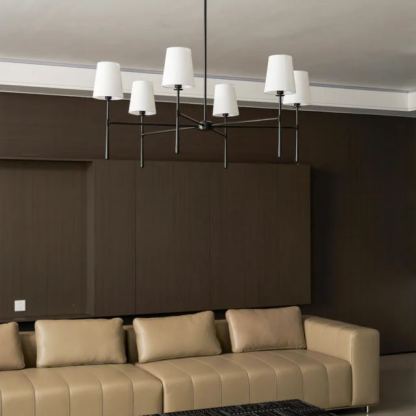 Alessio Vintage Classical Brass Fabric Pendant Light Shades Living Dining Room