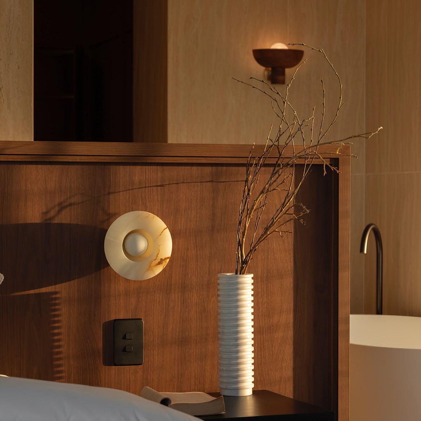 Jade Minimalisme Ongebruikelijk Marmer Metaal Wandlamp Slaapkamer Eetkamer