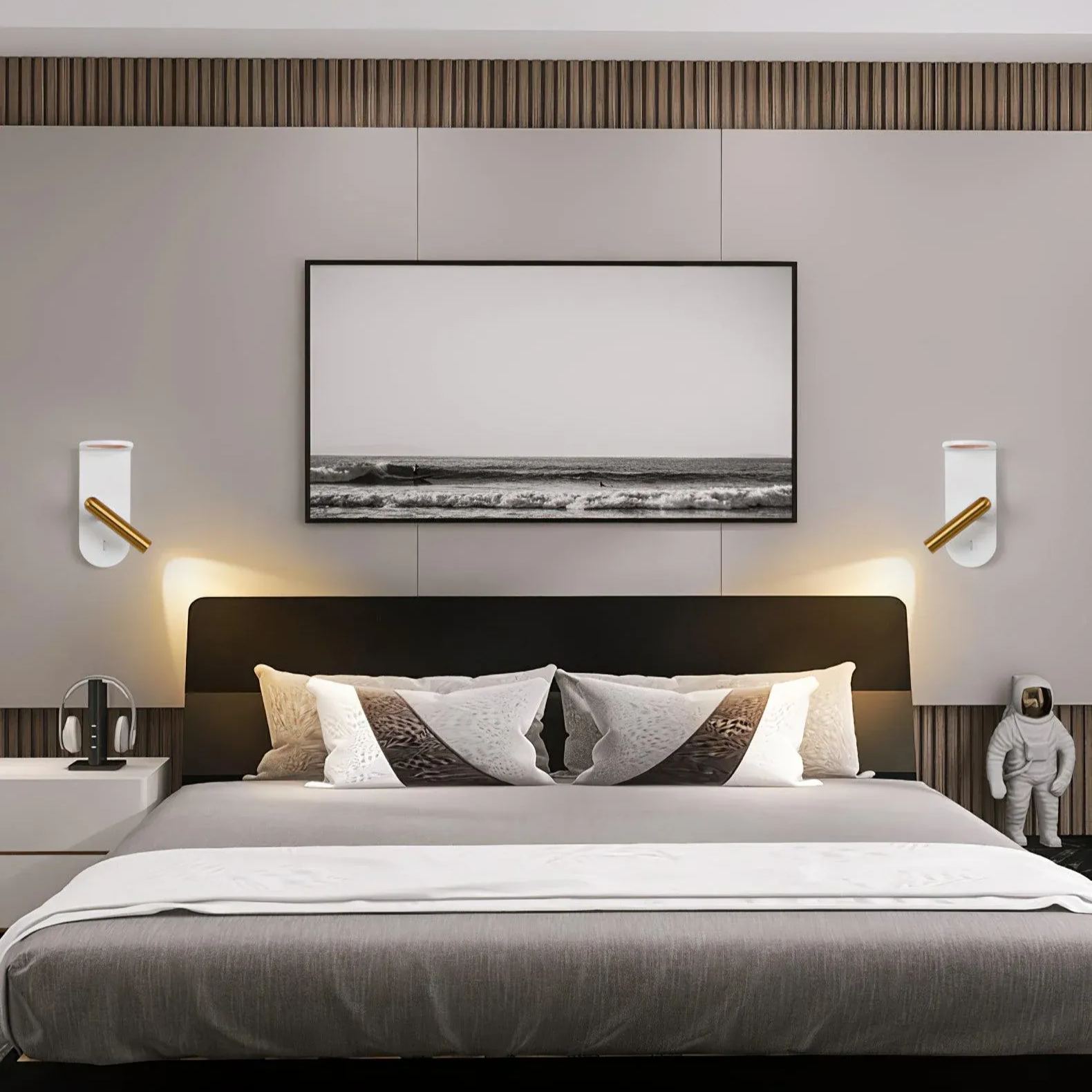 Edge Minimalisme Acryl Metaal Zwarte Witte Wandlamp Eetkamer Slaapkamer