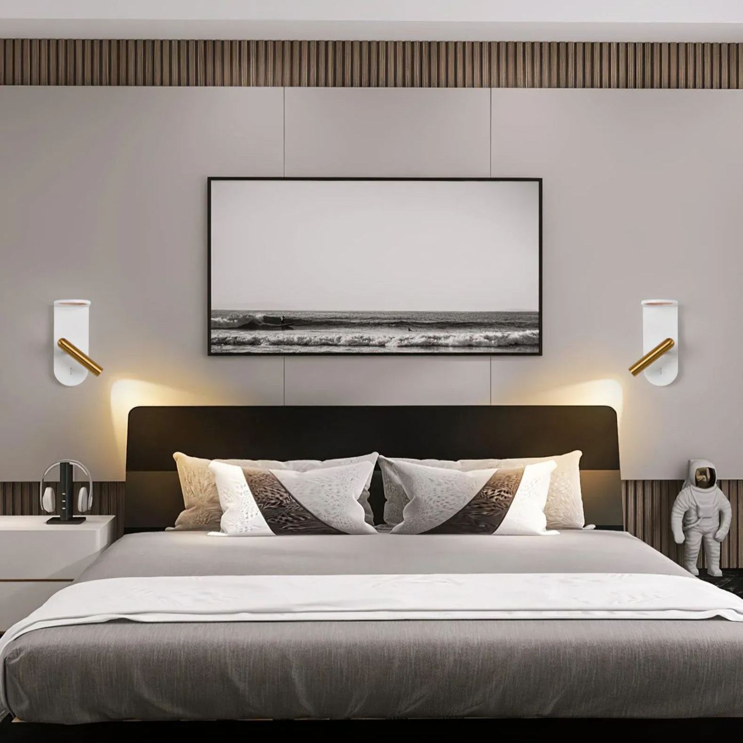 Edge Minimalisme Acryl Metaal Zwarte Witte Wandlamp Eetkamer Slaapkamer