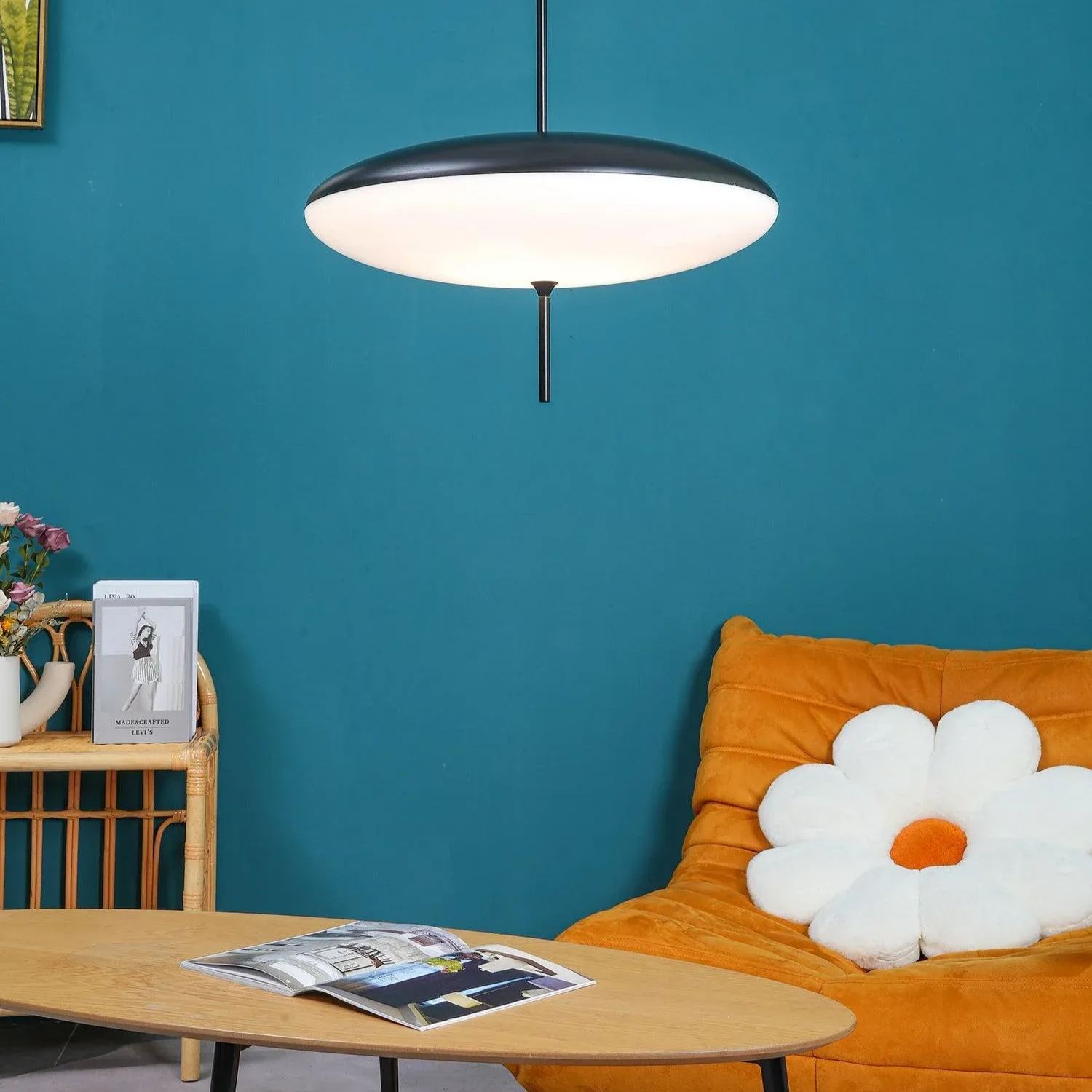 Leilani Vintage Ovaal LED Hanglampen Wit/Zwart Metaal/Acryl Slaapkamer