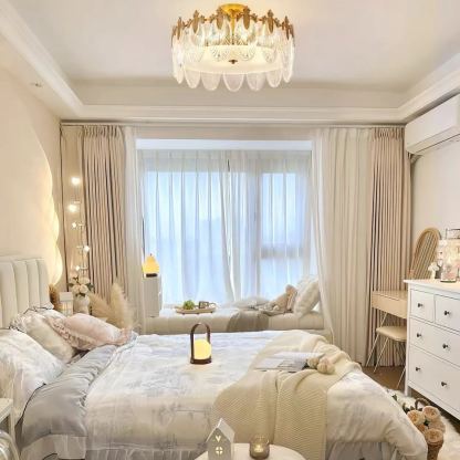 Alessio Vintage Luxury Glass Round Chandelier Living Dining Room