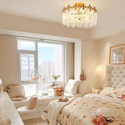 Alessio Vintage Luxury Glass Round Chandelier Living Dining Room