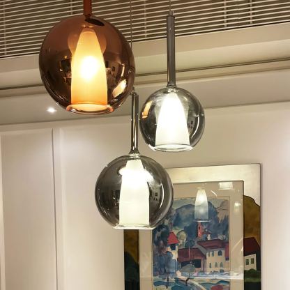 Hailie Modern Round Glass Pendant Light Bedroom Living Room