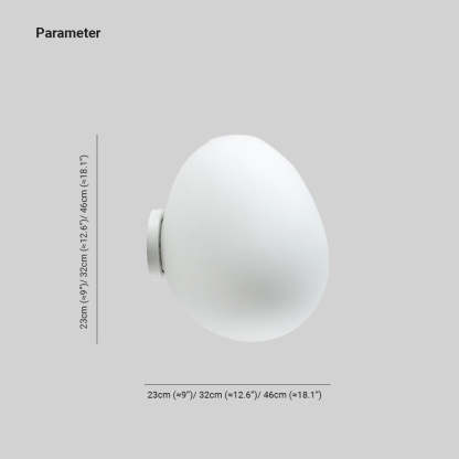 Valentina Design Elliptische LED Wandlamp Metaal/Glas Wit Slaap/Woon/Badkamer