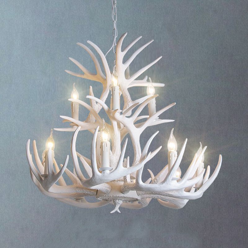 Silva Vintage Design LED Kroonluchter Kunsthars Zwart Woonkamer