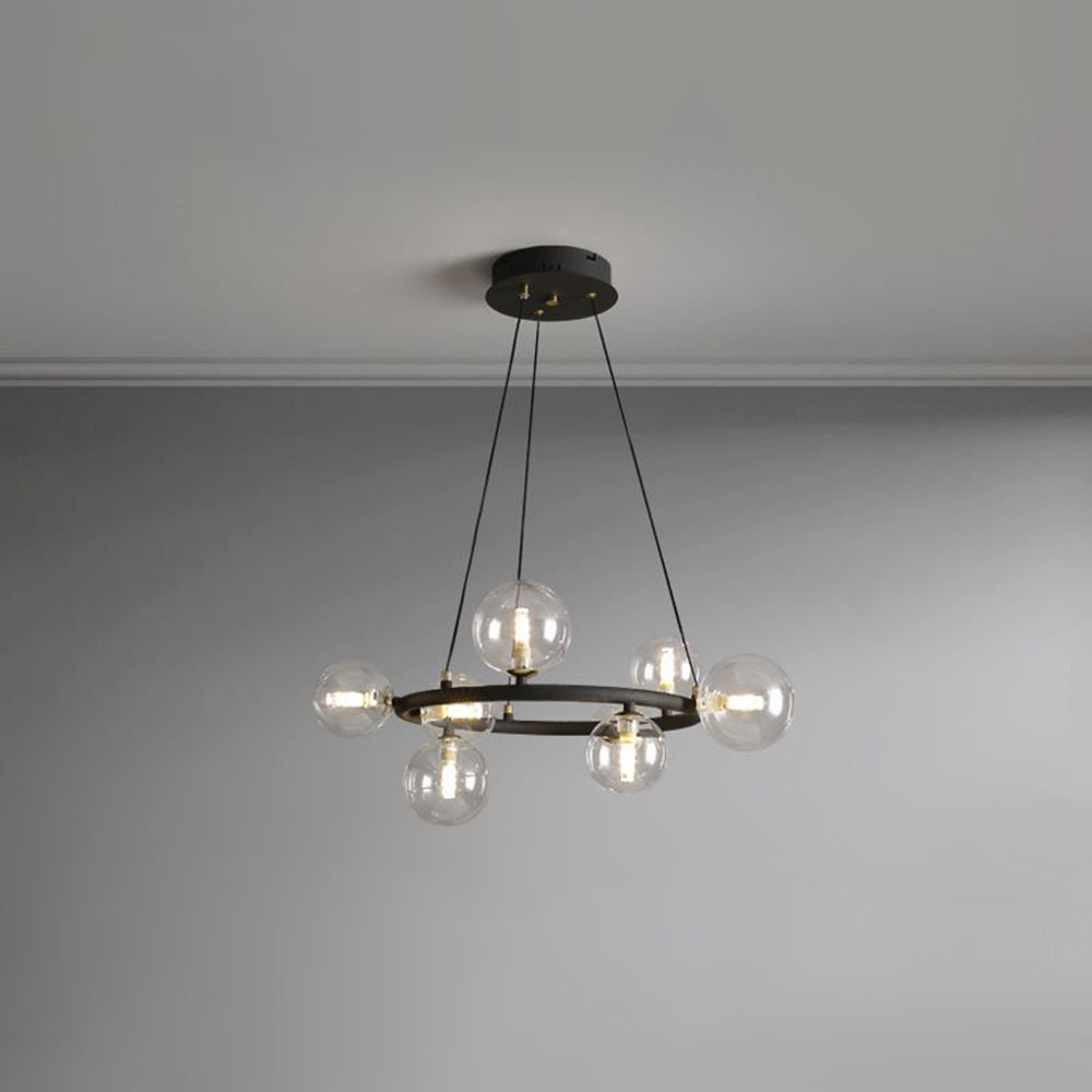 Valentina Moderne Design LED Glazen Bol Ring Kroonluchter Goud/Zwart Woonkamer/Slaapkamer