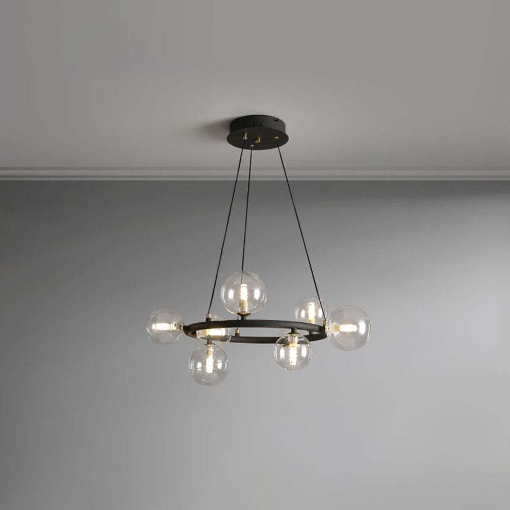 Valentina Moderne Design LED Glazen Bol Ring Kroonluchter Goud/Zwart Woonkamer/Slaapkamer
