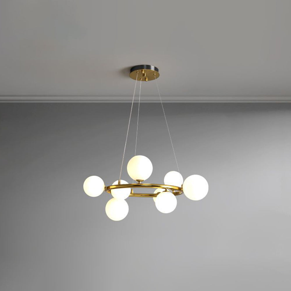 Valentina Moderne Design LED Glazen Bol Ring Kroonluchter Goud/Zwart Woonkamer/Slaapkamer