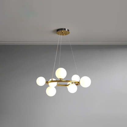 Valentina Moderne Design LED Glazen Bol Ring Kroonluchter Goud/Zwart Woonkamer/Slaapkamer
