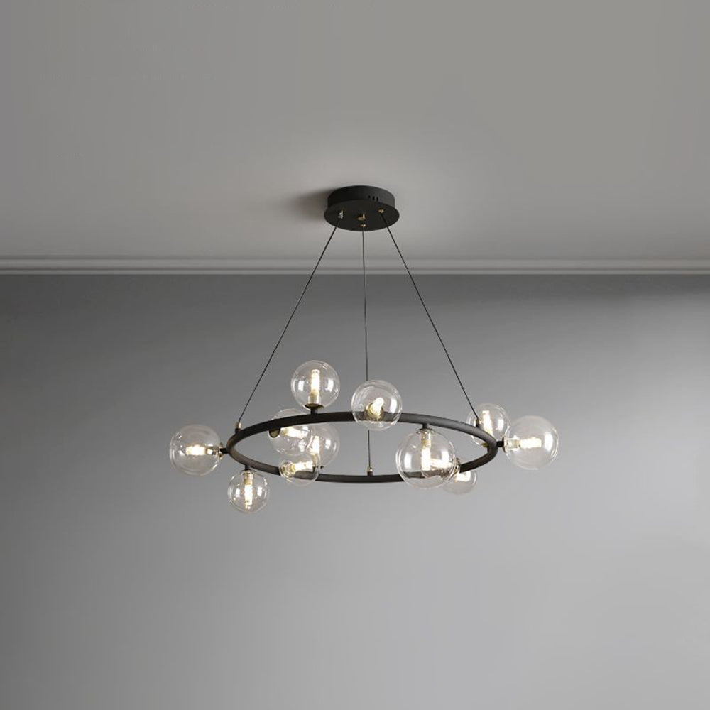 Valentina Moderne Design LED Glazen Bol Ring Kroonluchter Goud/Zwart Woonkamer/Slaapkamer