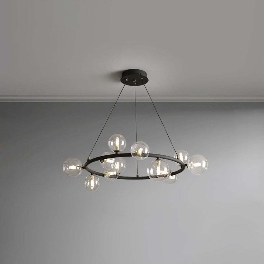 Valentina Moderne Design LED Glazen Bol Ring Kroonluchter Goud/Zwart Woonkamer/Slaapkamer