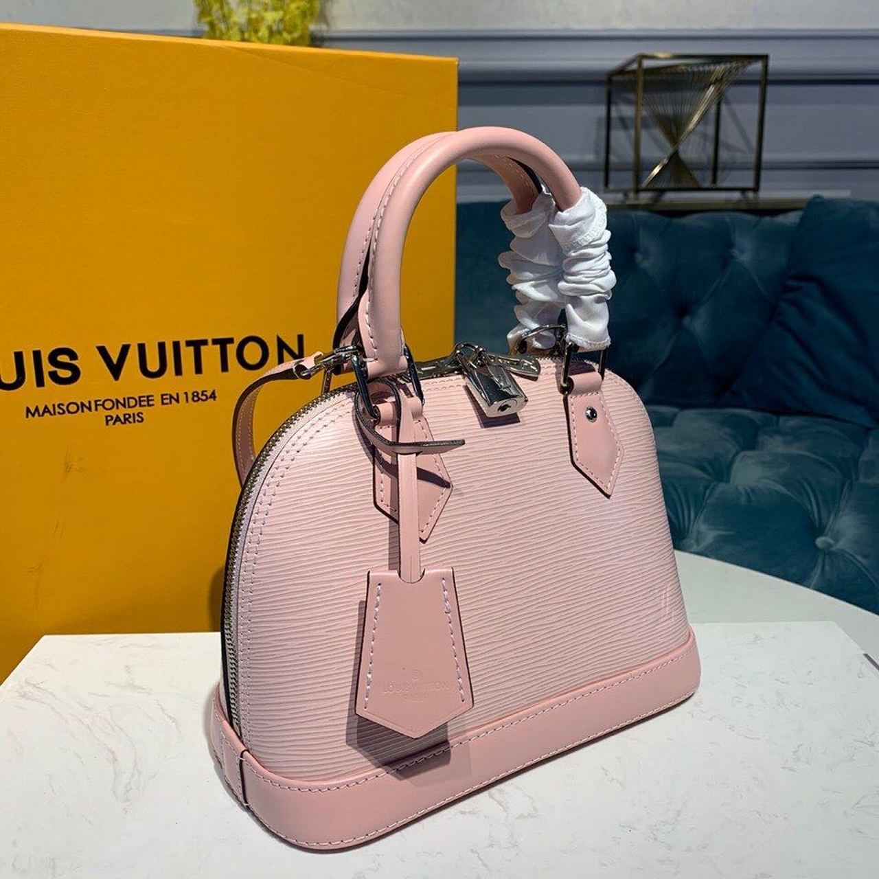 LV Alma BB Epi Rose Ballerine Pink For Women,  Shoulder And Crossbody Bags 9.2in/23.5cm LV M41327