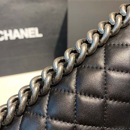 CHL Boy Handbag Silver Hardware Black For Women, Women&#8217;s Bags, Shoulder And Crossbody Bags 9.8in/25cm A67086