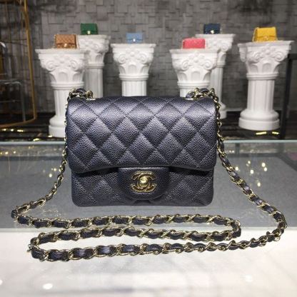 ChanelMini Flap Bag Caviar Black For Women, Women&#8217;s Bags, Shoulder And Crossbody Bags 6.7in/17cm A35200