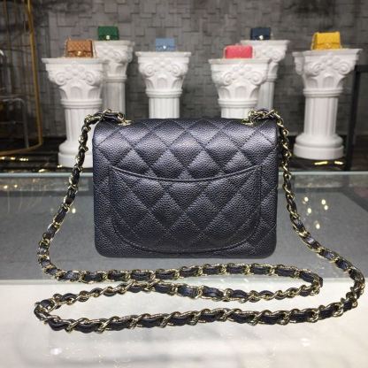 ChanelMini Flap Bag Caviar Black For Women, Women&#8217;s Bags, Shoulder And Crossbody Bags 6.7in/17cm A35200