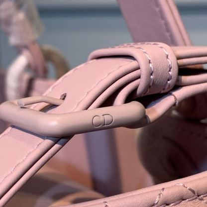 DI Medium Lady Bag Matte Hardware Powder Pink For Women 9.5in/24cm CD