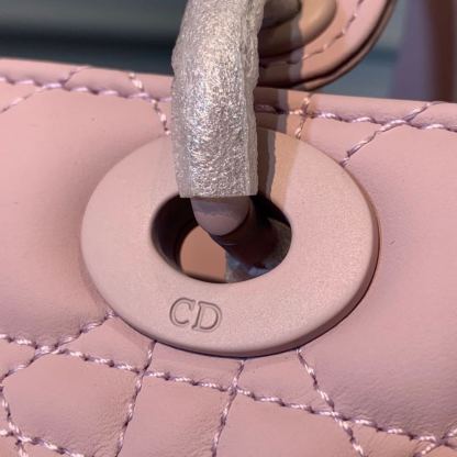DI Medium Lady Bag Matte Hardware Powder Pink For Women 9.5in/24cm CD
