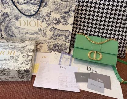 DI 30 Montaigne Chained Bag Deep Mint Green Box For Women 24cm/9in CD