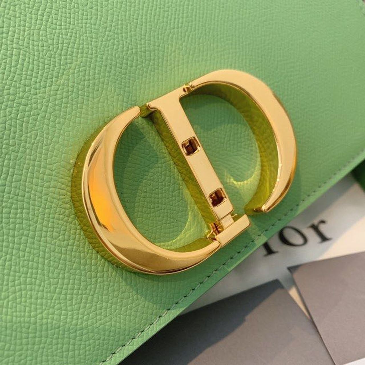 DI 30 Montaigne Chained Bag Deep Mint Green Box For Women 24cm/9in CD