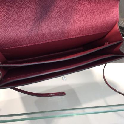 HM Kelly Depeche Burgundy For Women Palladium Hardware 15in/38cm