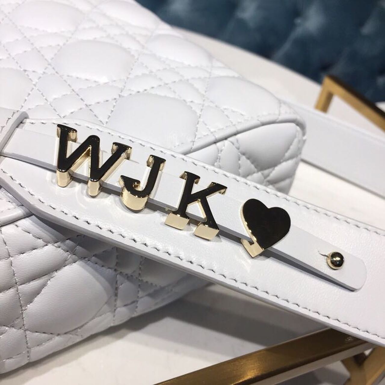 DI Small Lady My ABCBag Latte Cannage White For Women 20cm/8in CD M0538OCAL_M030