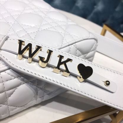 DI Small Lady My ABCBag Latte Cannage White For Women 20cm/8in CD M0538OCAL_M030