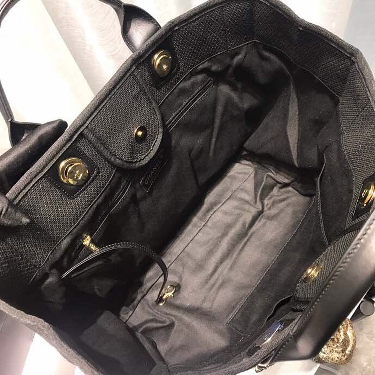 Chanel Deauville Tote Canvas Bag Black/Grey/Multi For Women 14.9in/38cm