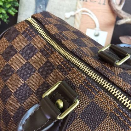 LV Speedy 35 Damier Ebene Canvas For Women,  Travel Bags 13.8in/35cm LV N41363