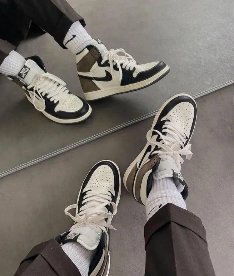 Designer Jordan 1 Retro High Dark Mocha High Q ( Customs And Box ), Jordan 1 Sneakers Active