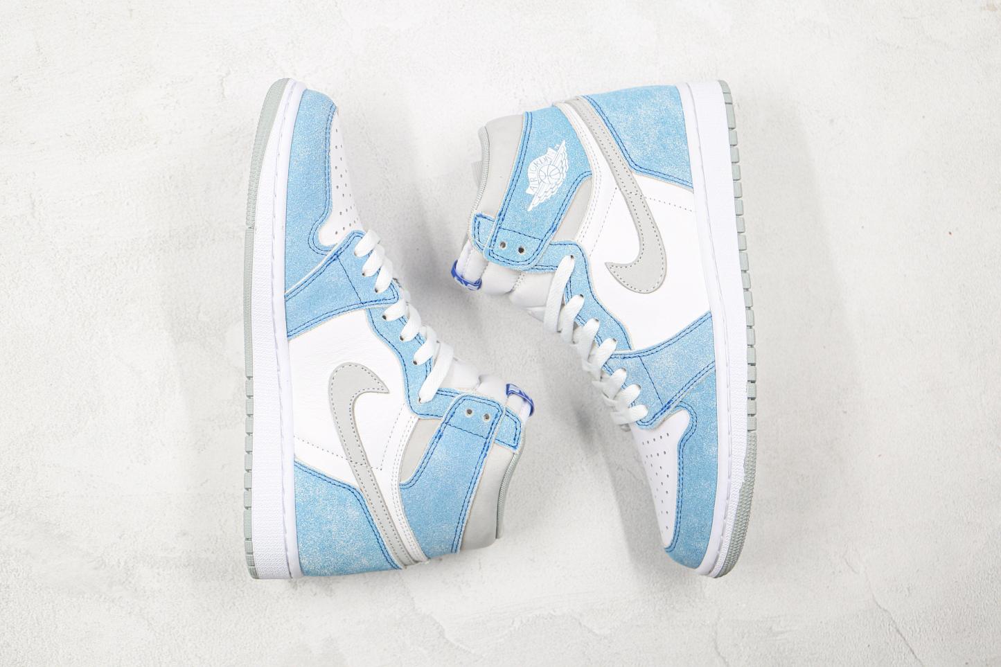 Designer Blue White Jordan 1 High Q ( Customs And Box ), Jordan 1 Sneakers Active