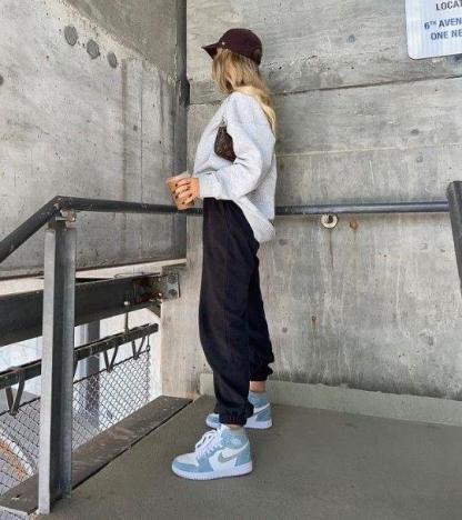 Designer Blue White Jordan 1 High Q ( Customs And Box ), Jordan 1 Sneakers Active