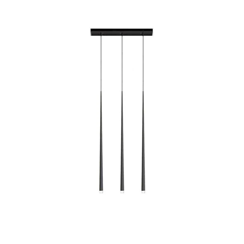 Edge Modern Slender Cone Metal Chandelier Hallway Living Room