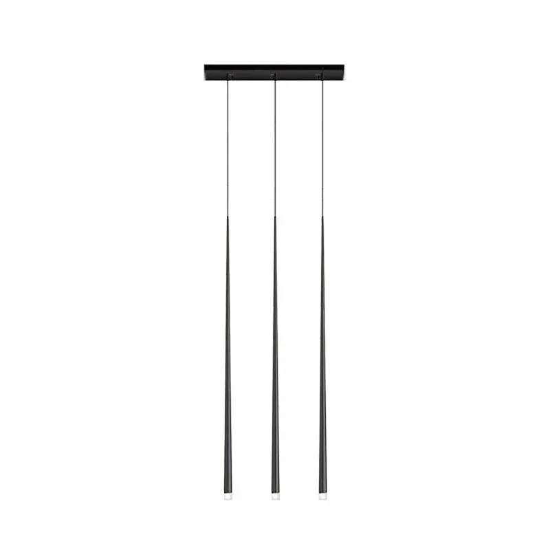 Edge Modern Slender Cone Metal Chandelier Hallway Living Room