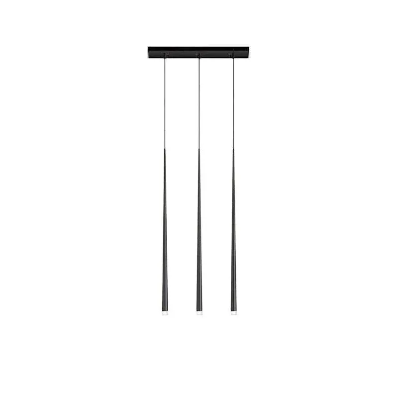 Edge Modern Slender Cone Metal Chandelier Hallway Living Room