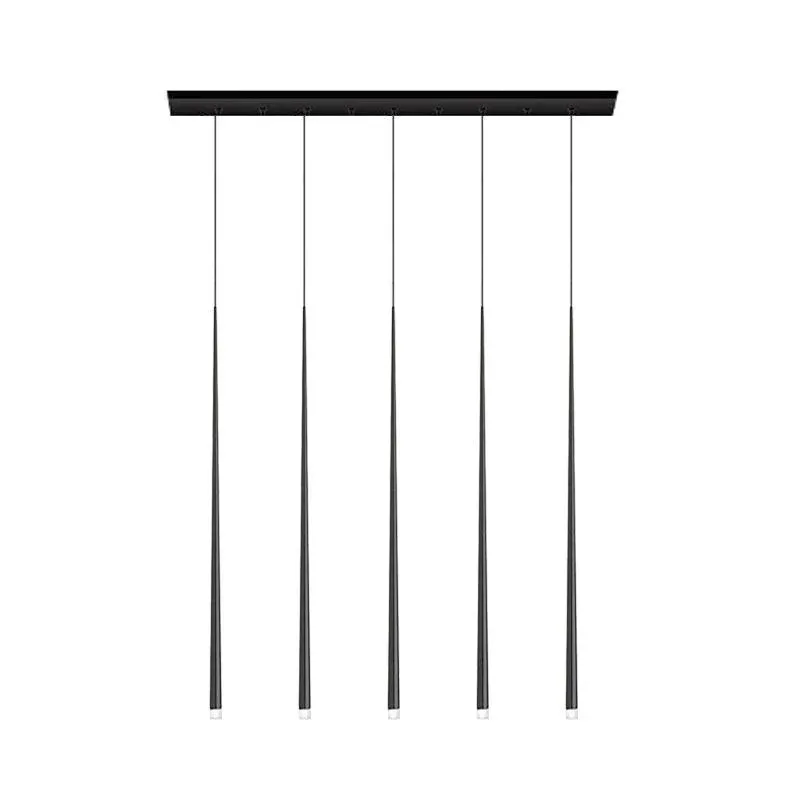 Edge Modern Slender Cone Metal Chandelier Hallway Living Room
